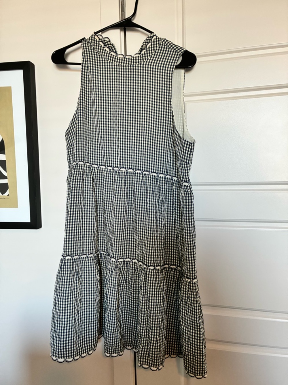 Tuckernuck Black and White Gingham Ruffle-Tier Mini Dress